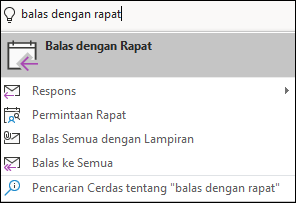 Gunakan Beri tahu saya apa yang ingin Anda lakukan untuk menemukan item menu Anda