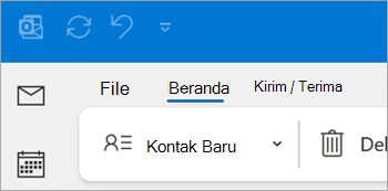 Cuplikan layar Kontak Baru di pita Outlook klasik