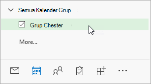 Cuplikan layar Semua Kalender Grup di panel navigasi