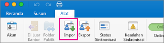 Pada tab Alat, klik Impor.