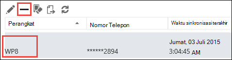 Menghapus telepon dari Outlook Web App