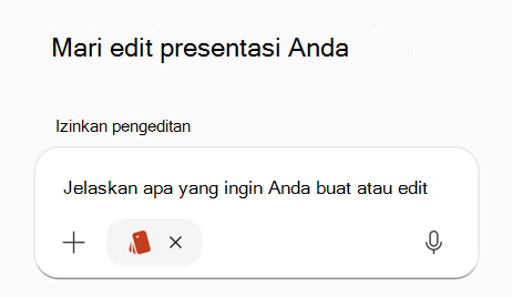 Cuplikan layar yang memperlihatkan perintah dengan brandkit yang dipilih di PPT.