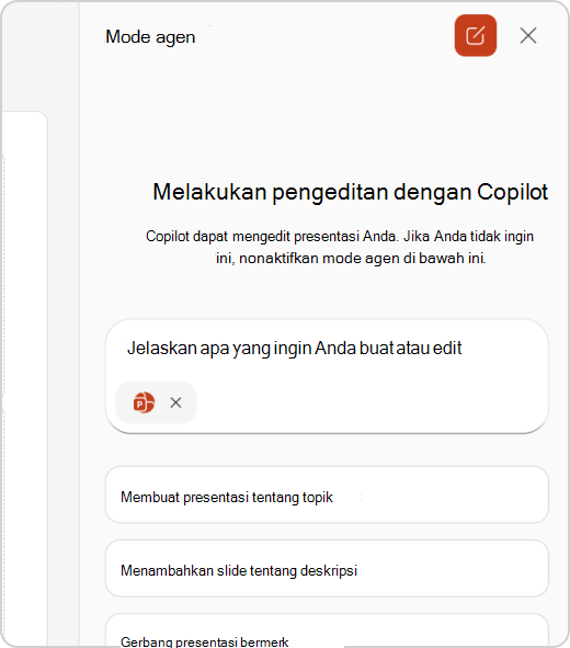 Panel obrolan Mode Agen