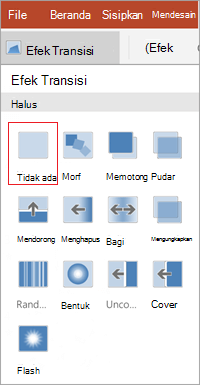 Menghapus transisi