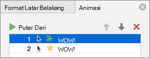 Mengatur opsi animasi di panel properti