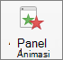 Memperlihatkan atau menyembunyikan panel animasi dengan tombol Panel Animasi di pita