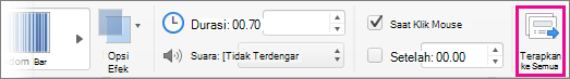 Tombol Terapkan ke semua pada tab Transisi