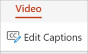 Cuplikan layar memperlihatkan tombol edit keterangan di tab Video.