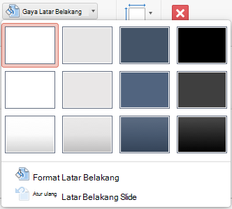 Menu Gaya Latar Belakang PowerPoint untuk Mac