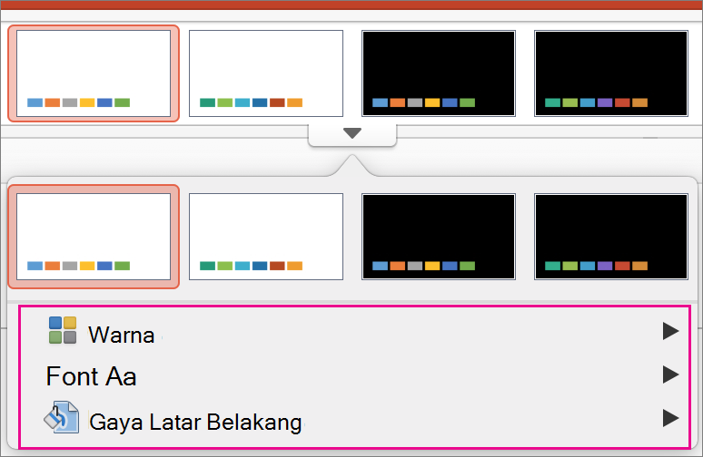 Galeri Varian PowerPoint untuk Mac