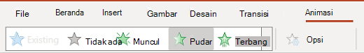 Panel animasi di PowerPoint untuk web.
