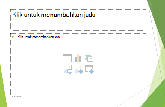 Slide Judul dan Konten dengan dua tempat penampung