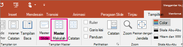 Perlihatkan Tampilan Master Makalah di PowerPoint