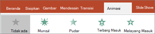Memilih animasi dari galeri
