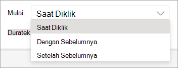 Pemilih menurun Mulai saat menerapkan animasi di PowerPoint untuk web.