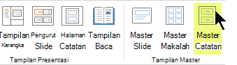 Di tab Tampilan pada pita, pilih Master Catatan.
