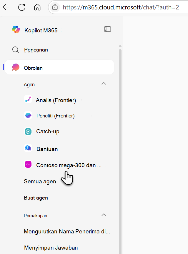 Agen bekas muncul di rel kiri