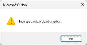 Kesalahan izin Calendar Bersama Outlook