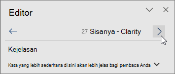 Berpindah langsung dari satu masalah ke masalah berikutnya di bagian atas panel Editor.