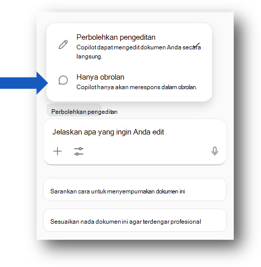 Copilot Chat hanya merespons.