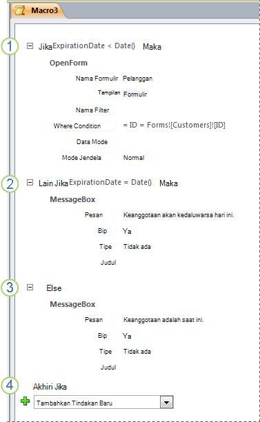 Makro yang berisi pernyataan If/Else If/Else.