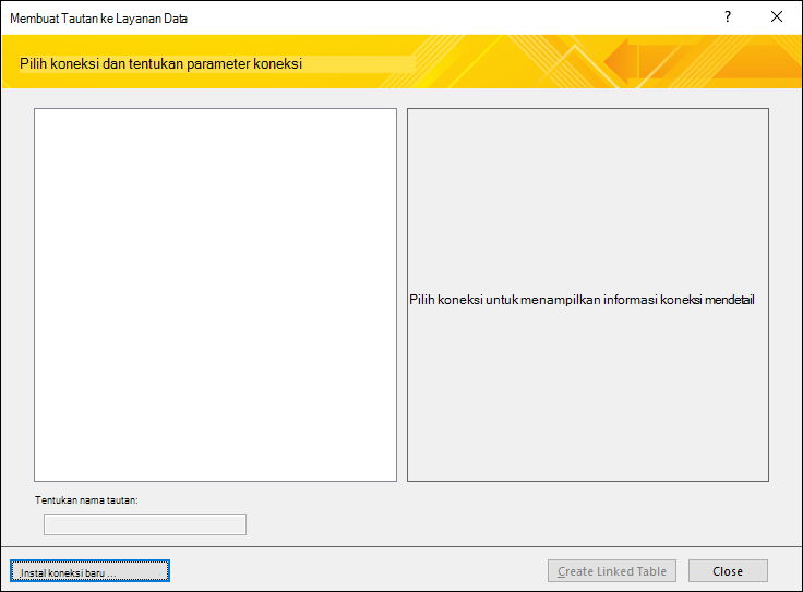 Menginstal koneksi data Layanan Web