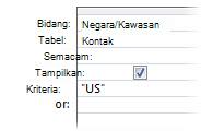 kriteria kueri untuk menampilkan hasil kata tertentu