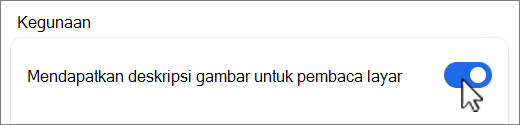 Cuplikan layar tombol Dapatkan deskripsi gambar.