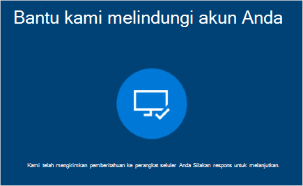 Cuplikan layar yang memperlihatkan layar Masukkan pemberitahuan kata sandi Anda.