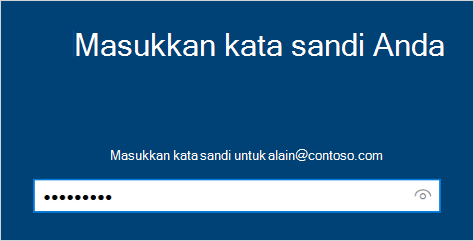Masukkan layar kata sandi Anda