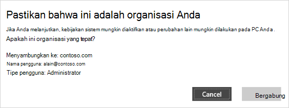 Pastikan Ini adalah layar verifikasi organisasi Anda