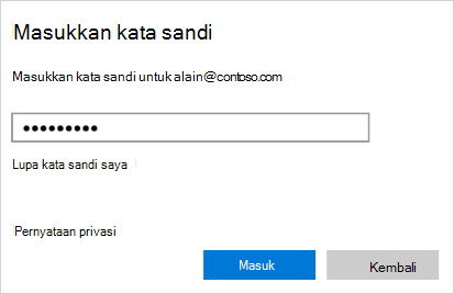 Masukkan layar kata sandi