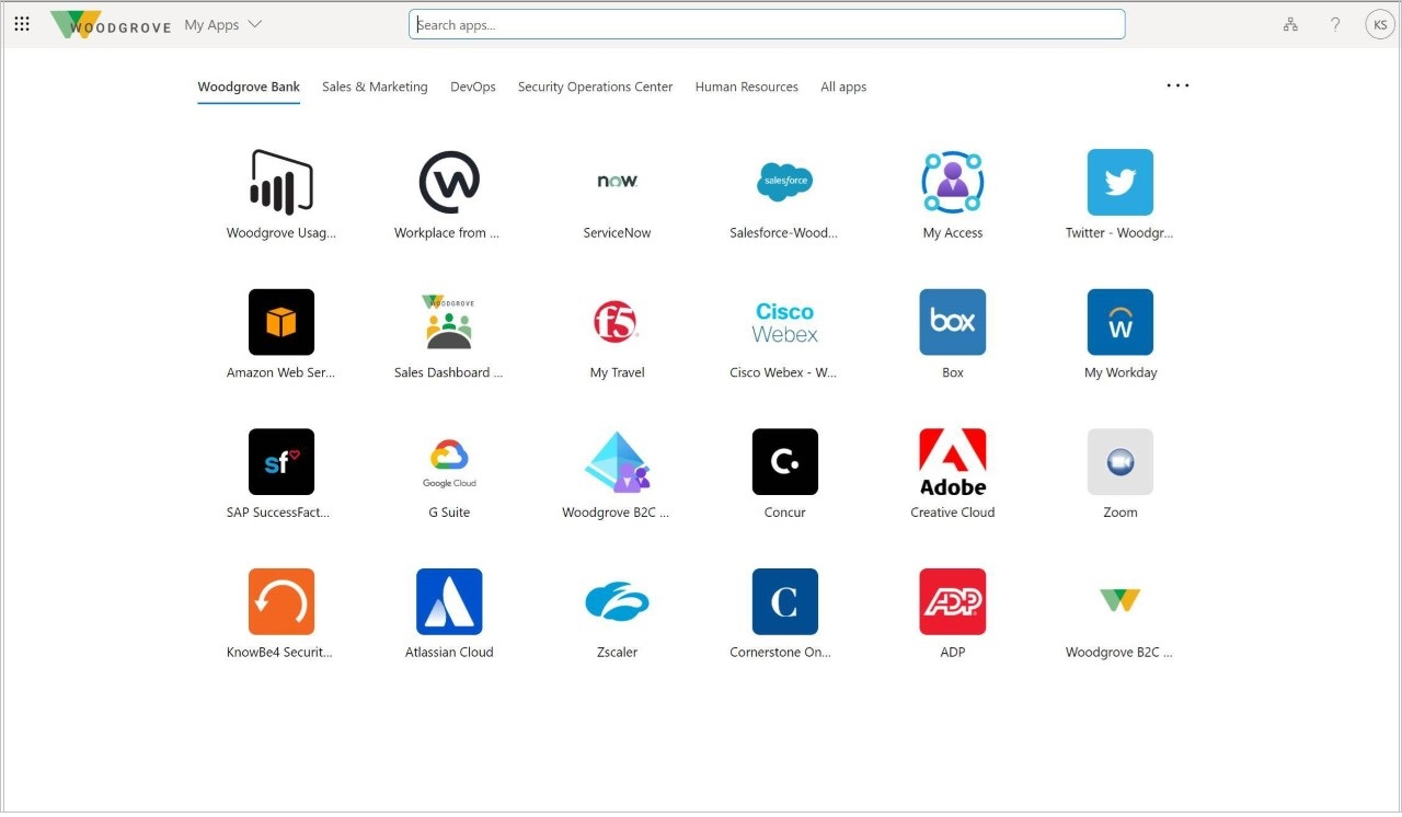 Halaman aplikasi di portal Aplikasi Saya