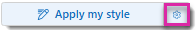 The Apply my style button in DAX Copilot for Epic highlighting the gear icon to open the Note style and format settings.