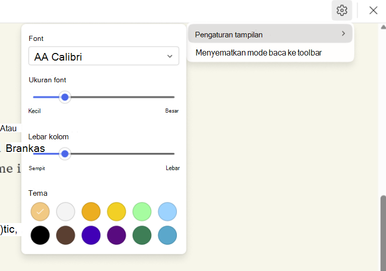 Cuplikan layar readingmode-font.