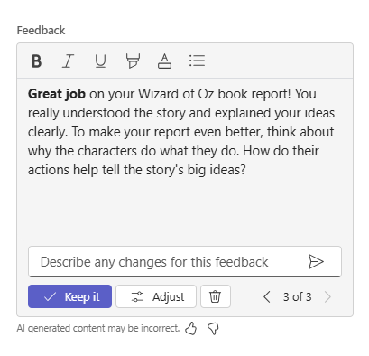 Ai feedback