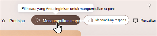 Cuplikan layar memperlihatkan di mana Anda dapat mengatur cara mengumpulkan respons dalam Microsoft Forms.