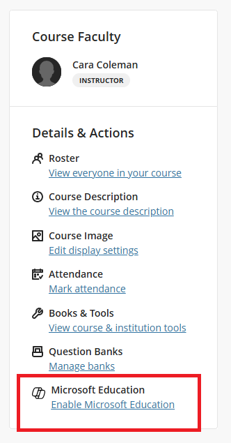 Buku dan Alat aktifkan item Microsoft Education