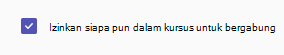 Siapa pun dalam kursus dapat bergabung kotak centang