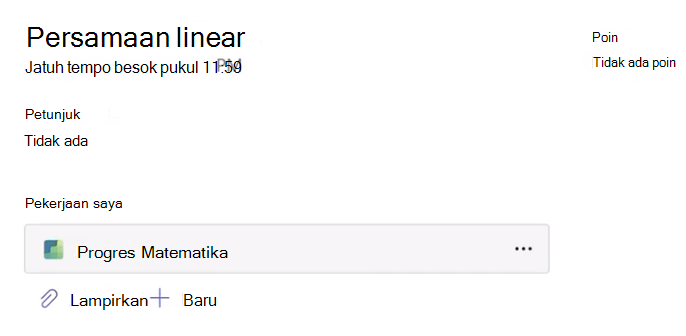 Cuplikan layar tugas.