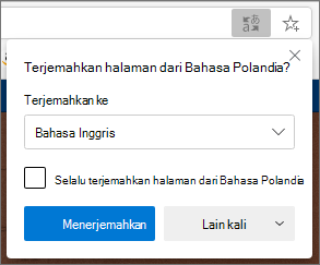 Konfirmasi panel terjemahan