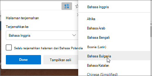 Pilih bahasa untuk diterjemahkan ke