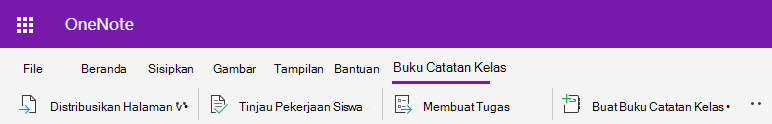 Cuplikan layar tab Buku Catatan Kelas di OneNote untuk web