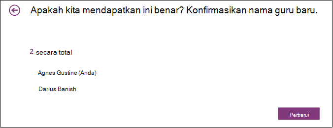 Tinjau rekan guru yang memiliki akses ke Buku Catatan Kelas Anda.