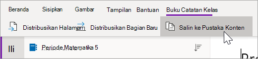 Pilih Salin ke Pustaka Konten.