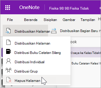 Pilih Hapus Halaman.