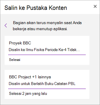 Menampilkan bagian yang didistribusikan.