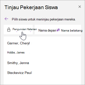 Pilih Penguncian Halaman.