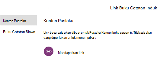 Membuat tautan orang tua dan wali ke Pustaka Konten dengan memilih