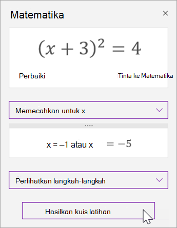 Pilih Buat kuis latihan.